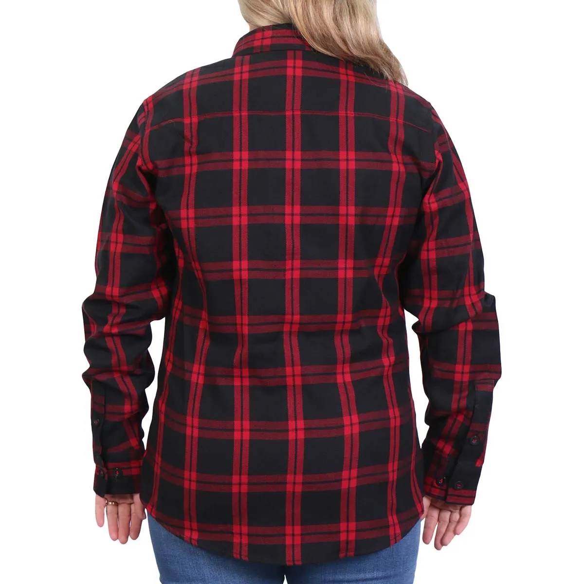 Hot Leathers FLL3009 Ladies Black and Red Flannel Long Sleeve Shirt