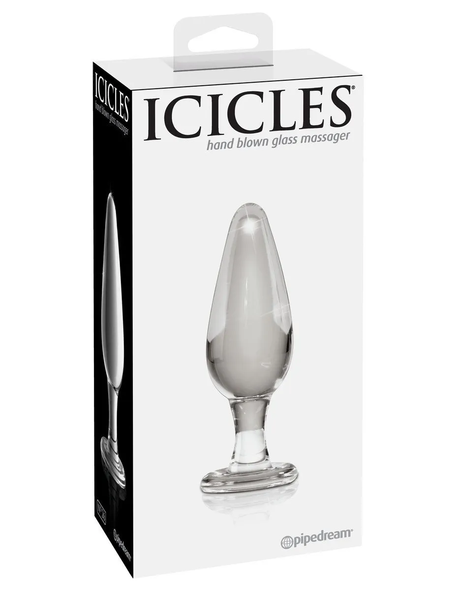 Icicles No. 26 - Clear Tapered GLASS BUTT PLUG