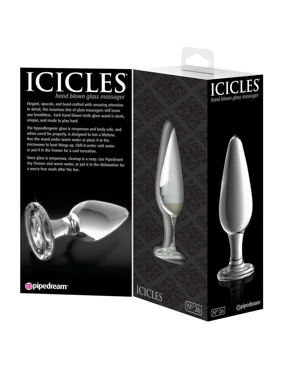 Icicles No. 26 - Clear Tapered GLASS BUTT PLUG