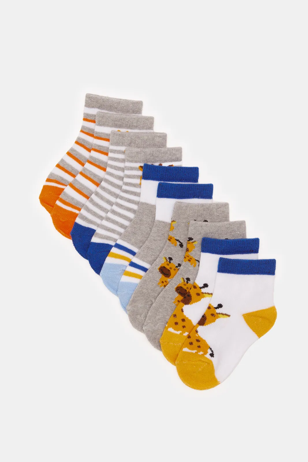 Infant Boys Assorted Ankle Length Socks Set (5 Pairs)