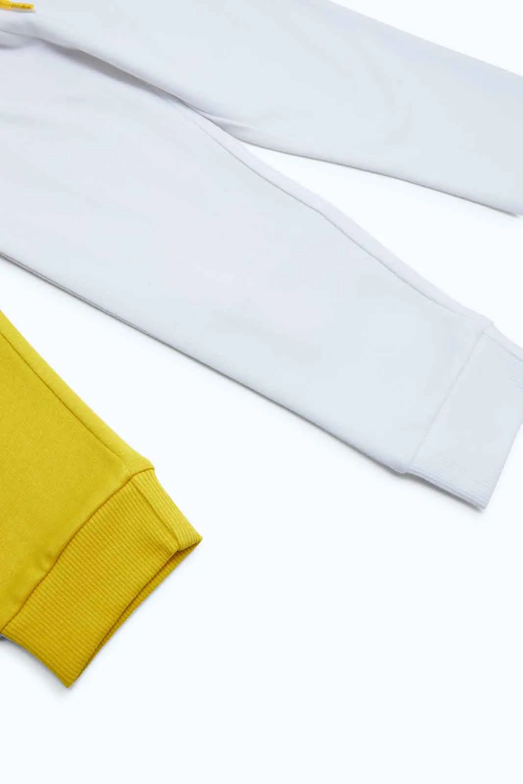 Infant Boys White And Mustard Track Pants (Pack of 2)