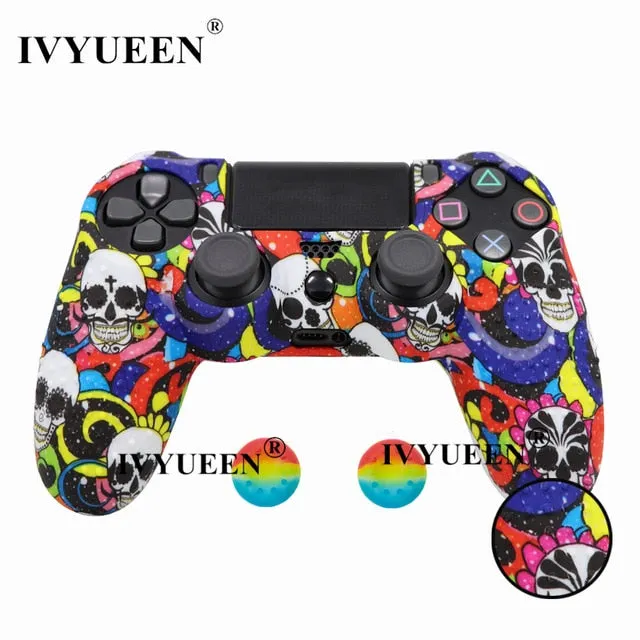 IVYUEEN 25 Colors Anti Slip Silicone Protective Skin Case For Sony PlayStation 4 PS4 DS4 Pro Slim Controller Thumb Grip Caps