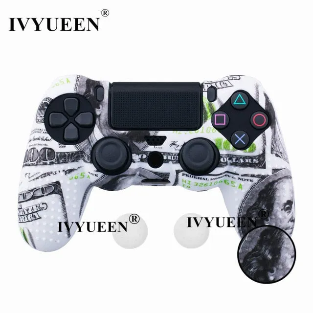 IVYUEEN 25 Colors Anti Slip Silicone Protective Skin Case For Sony PlayStation 4 PS4 DS4 Pro Slim Controller Thumb Grip Caps