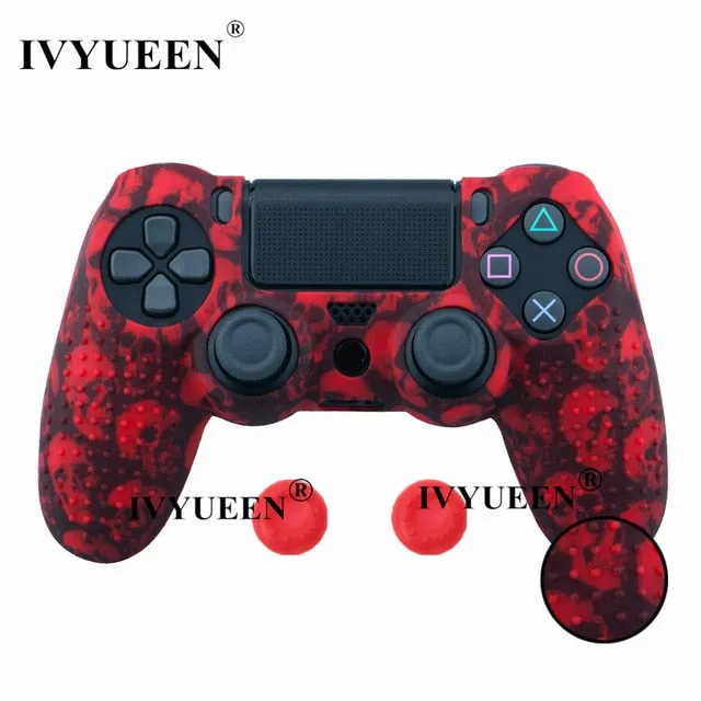 IVYUEEN 25 Colors Anti Slip Silicone Protective Skin Case For Sony PlayStation 4 PS4 DS4 Pro Slim Controller Thumb Grip Caps