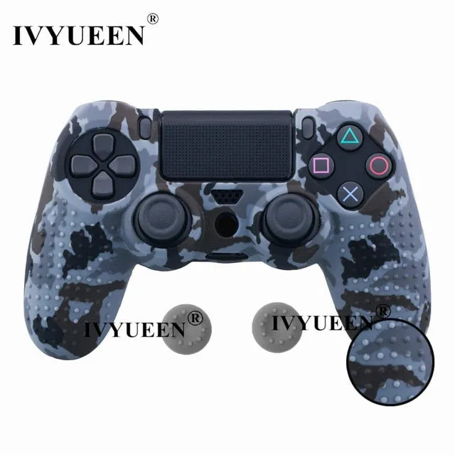 IVYUEEN 25 Colors Anti Slip Silicone Protective Skin Case For Sony PlayStation 4 PS4 DS4 Pro Slim Controller Thumb Grip Caps