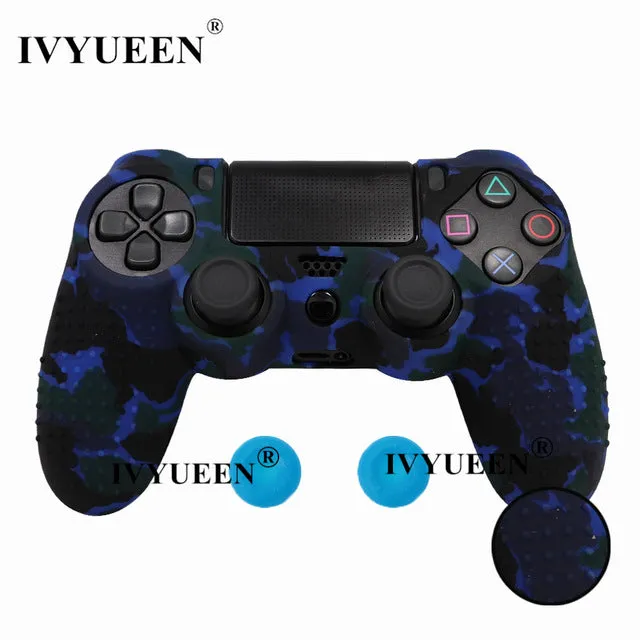 IVYUEEN 25 Colors Anti Slip Silicone Protective Skin Case For Sony PlayStation 4 PS4 DS4 Pro Slim Controller Thumb Grip Caps