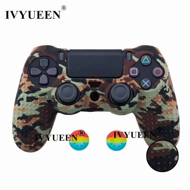 IVYUEEN 25 Colors Anti Slip Silicone Protective Skin Case For Sony PlayStation 4 PS4 DS4 Pro Slim Controller Thumb Grip Caps