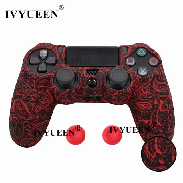 IVYUEEN 25 Colors Anti Slip Silicone Protective Skin Case For Sony PlayStation 4 PS4 DS4 Pro Slim Controller Thumb Grip Caps