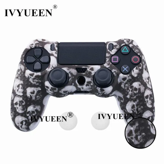 IVYUEEN 25 Colors Anti Slip Silicone Protective Skin Case For Sony PlayStation 4 PS4 DS4 Pro Slim Controller Thumb Grip Caps