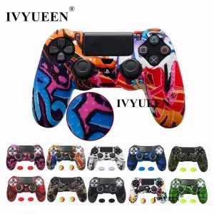 IVYUEEN 25 Colors Anti Slip Silicone Protective Skin Case For Sony PlayStation 4 PS4 DS4 Pro Slim Controller Thumb Grip Caps