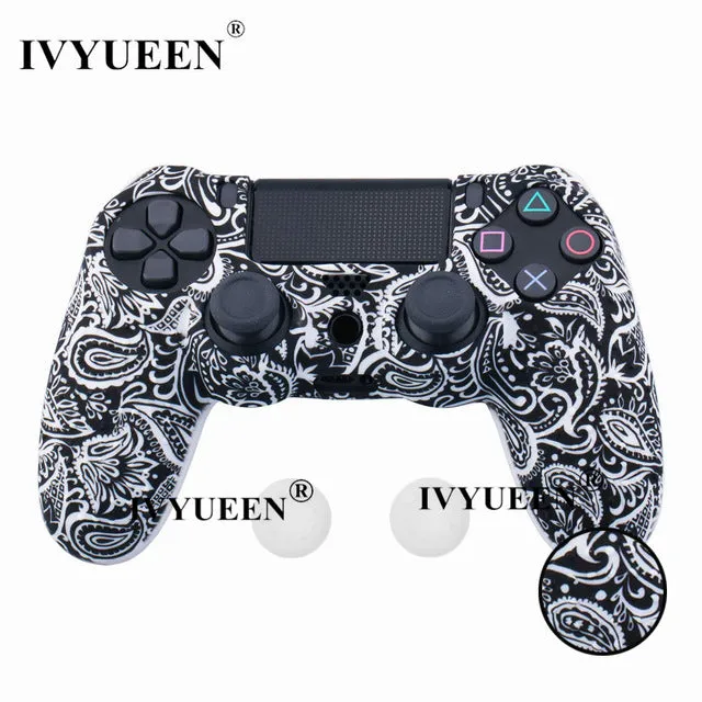 IVYUEEN 25 Colors Anti Slip Silicone Protective Skin Case For Sony PlayStation 4 PS4 DS4 Pro Slim Controller Thumb Grip Caps