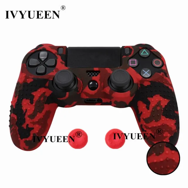 IVYUEEN 25 Colors Anti Slip Silicone Protective Skin Case For Sony PlayStation 4 PS4 DS4 Pro Slim Controller Thumb Grip Caps