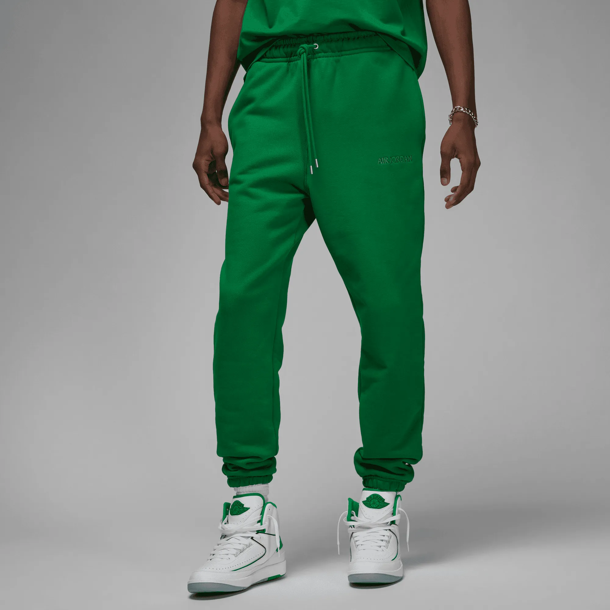 JORDAN WORDMARK MEN`S FLEECE PANTS - GREEN