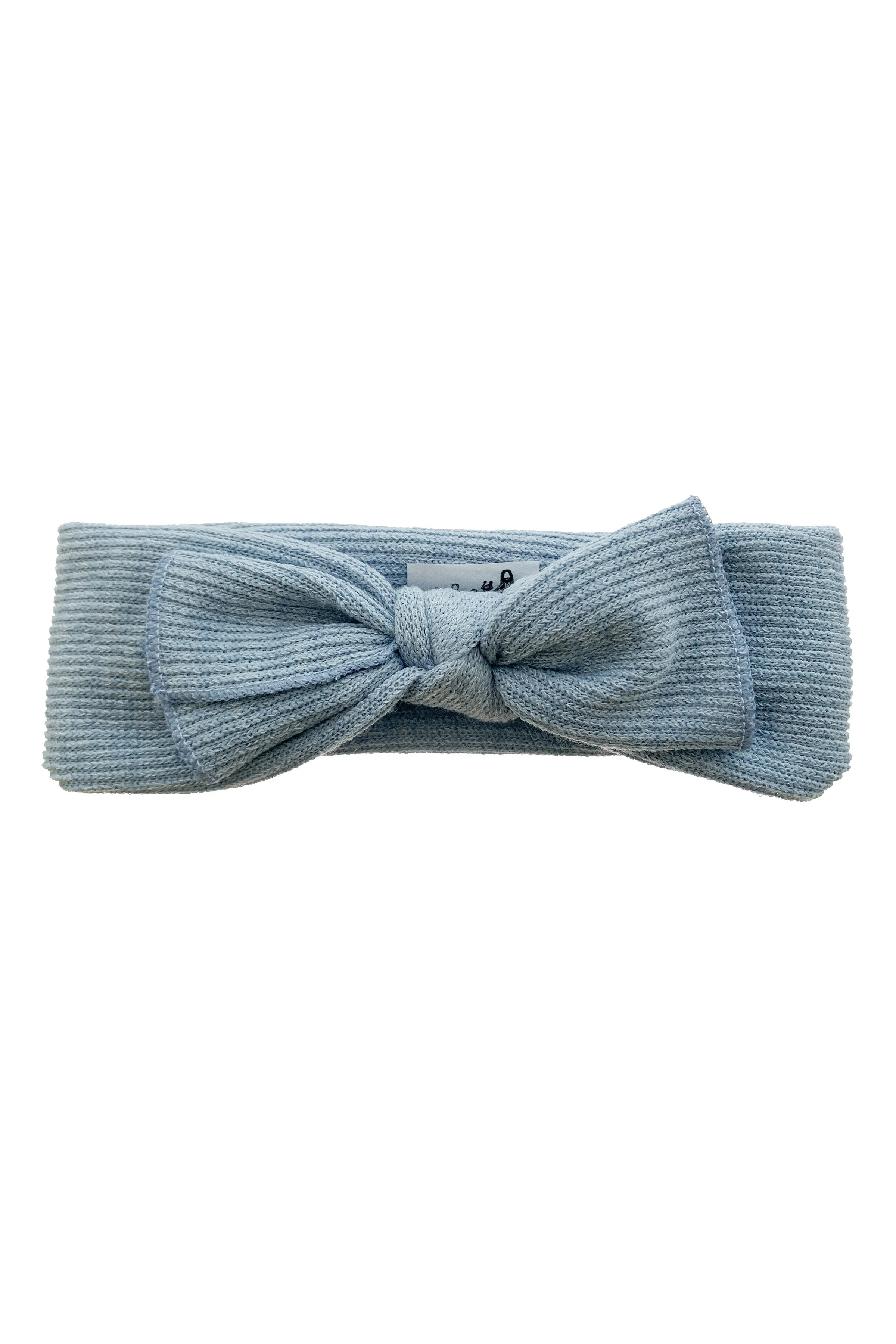 Knitted Bow Wrap - Blue