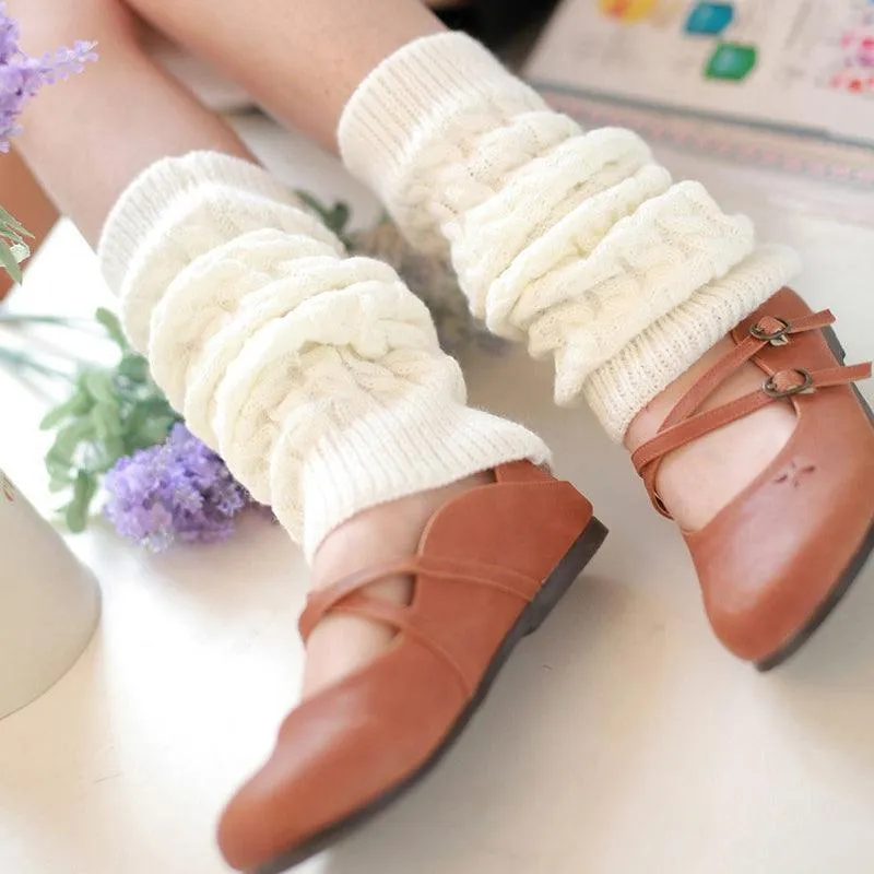 Leg Warmers Knit Socks Warm Boot Cuffs