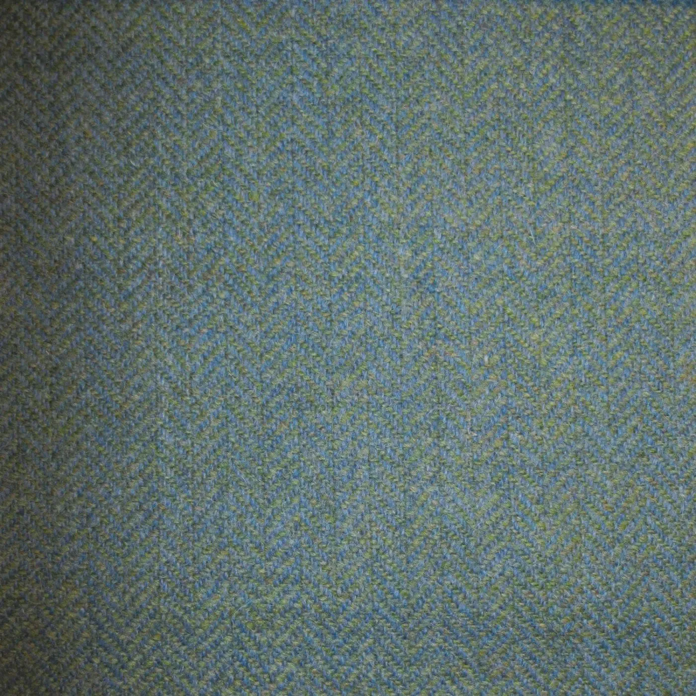 Light Green & Light Blue Herringbone Tweed