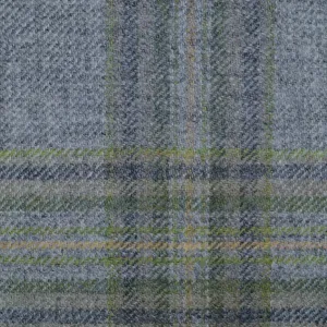 Light Grey with Green & Dark Grey Multi Check Tweed