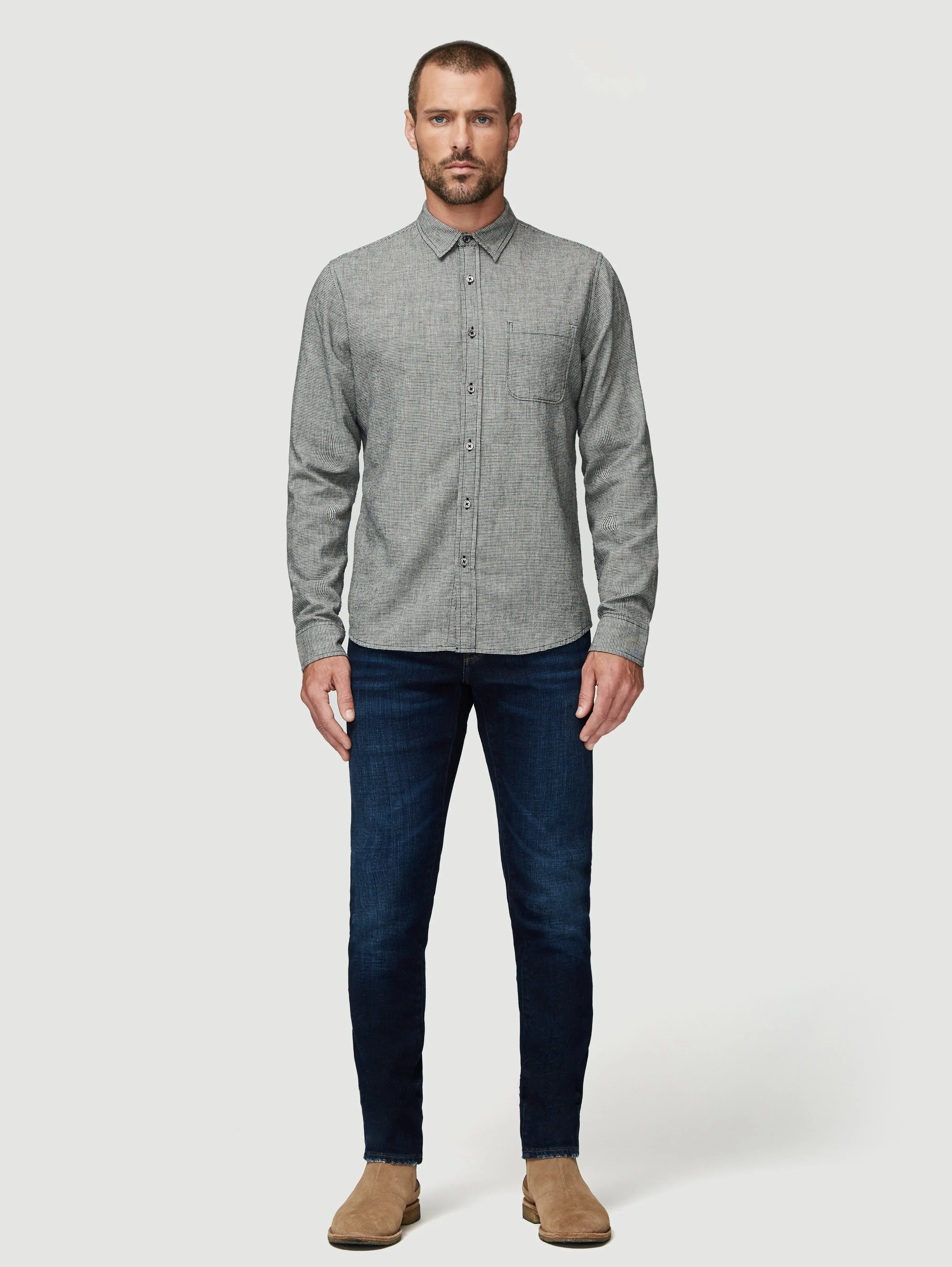 Long Sleeve Single Pocket Shirt -- Noir Multi