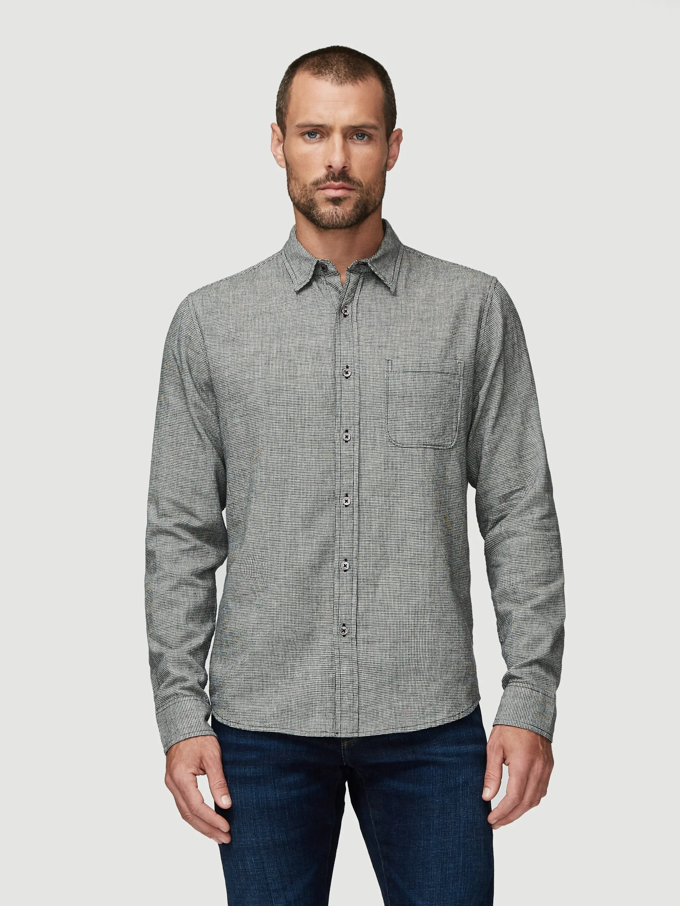 Long Sleeve Single Pocket Shirt -- Noir Multi