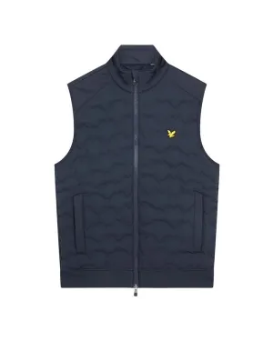 Lyle & Scott Check Quilt Back Fleece Gilet - Dark Navy