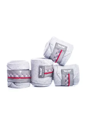 Marta Morgan Fleece Bandages (Grey Fleece with a Red Tartan Trim)