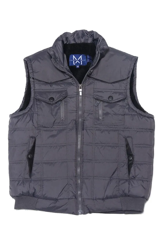 Men's Padded Shearling Puffer Vest