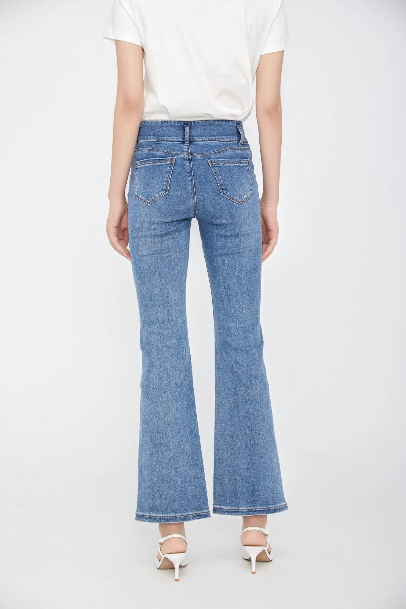 Midnight Blue Bootcut  Split Hem Jeans