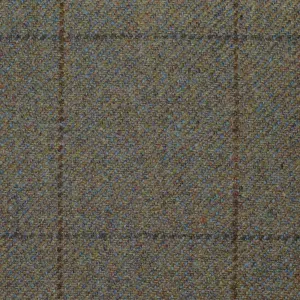 Moss Green with Brown & Dark Green Window Check All Wool Sporting Tweed