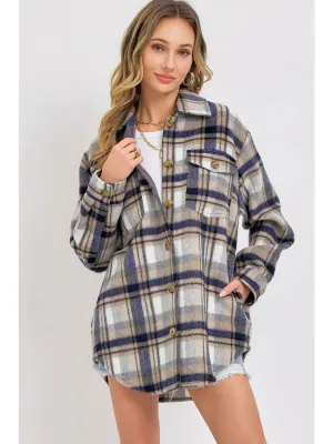 Naval Plaid Jacket Shacket