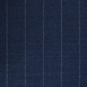 Navy Blue Chalkstripe Super 120's All Wool Suiting