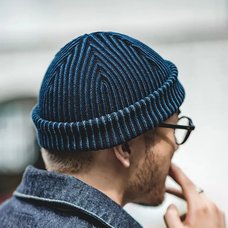 Navy Blue Knitted  Beanie Hat