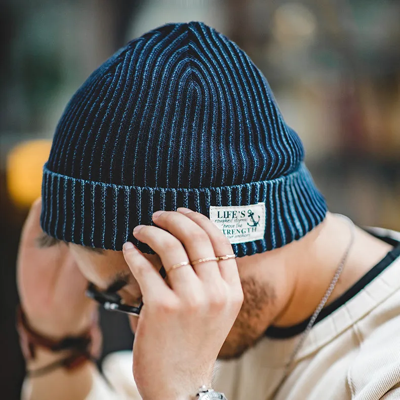 Navy Blue Knitted  Beanie Hat