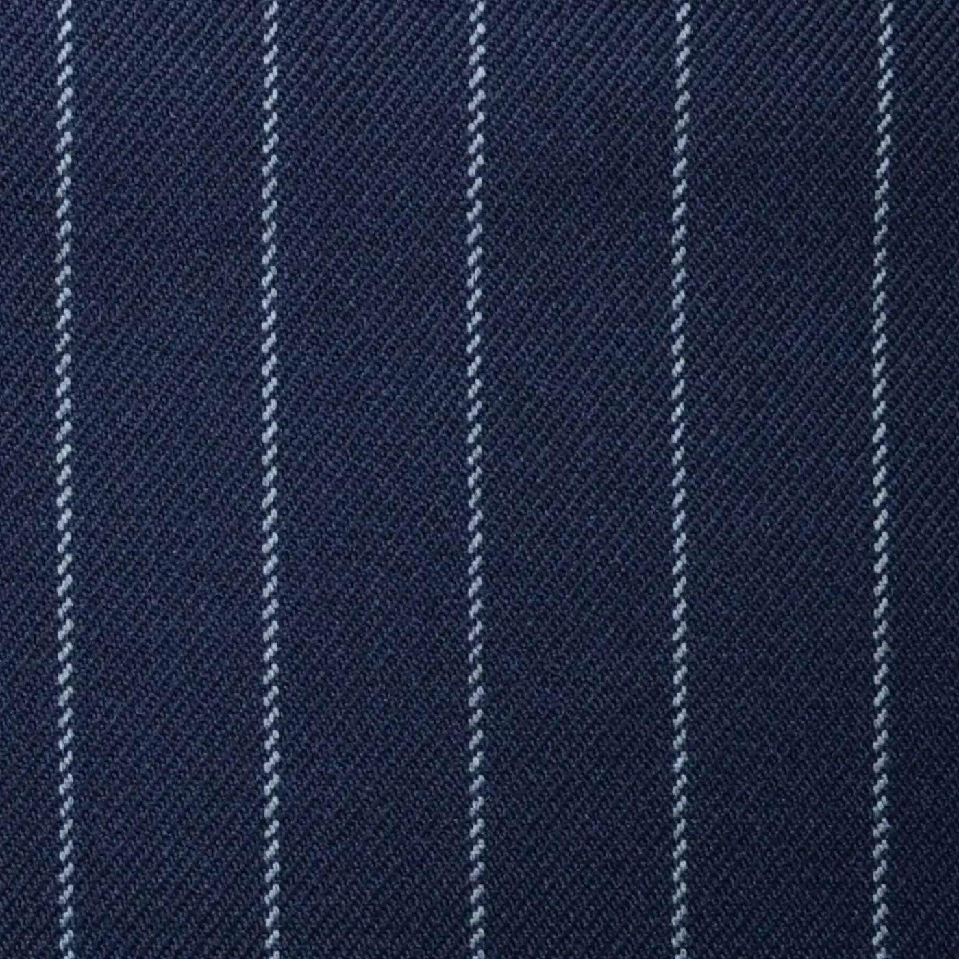 Navy Blue with Silver Grey Chalk Stripe Super 100's All Wool Suiting By Holland & Sherry