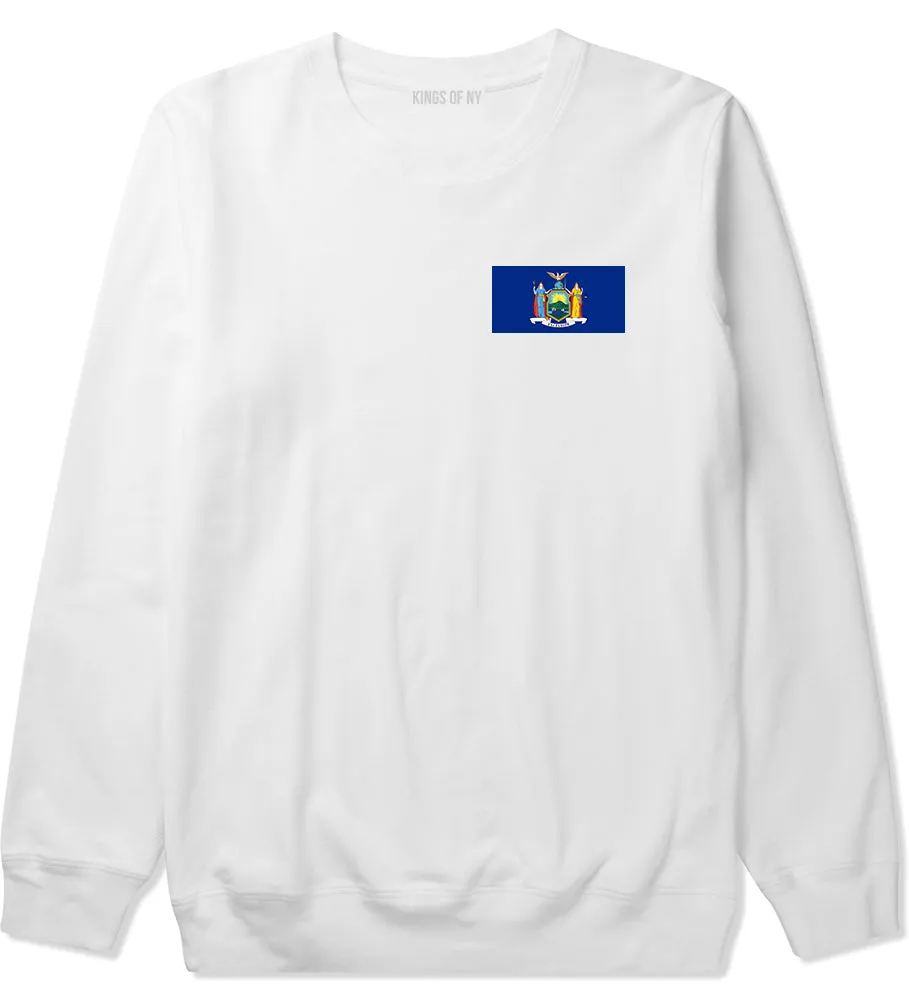 New York State Flag NY Chest Mens Crewneck Sweatshirt