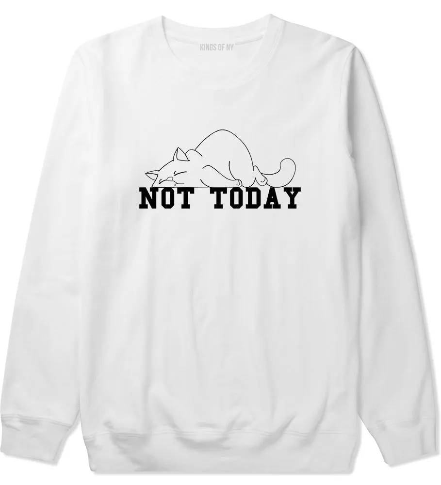 Not Today Sleepy Cat Funny Mens Crewneck Sweatshirt