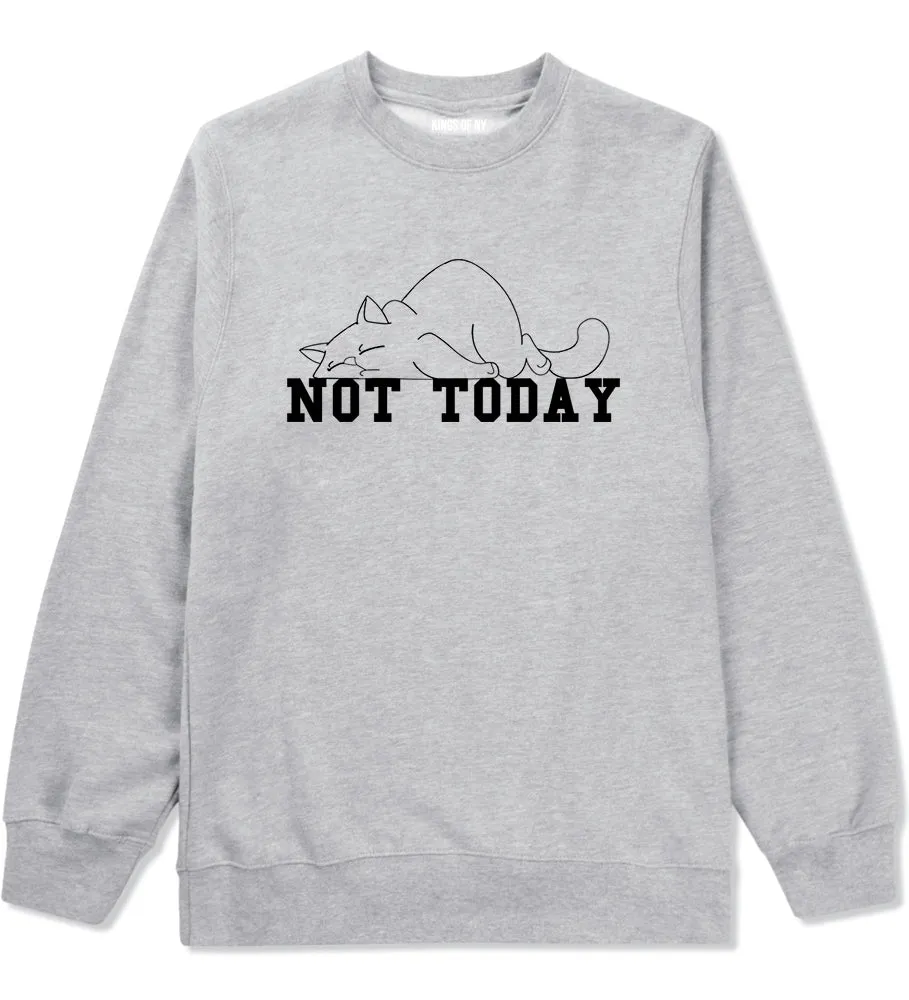 Not Today Sleepy Cat Funny Mens Crewneck Sweatshirt