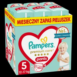 Pampers Premium Pants Nappies Size 5, 12-17Kg, 102Pcs