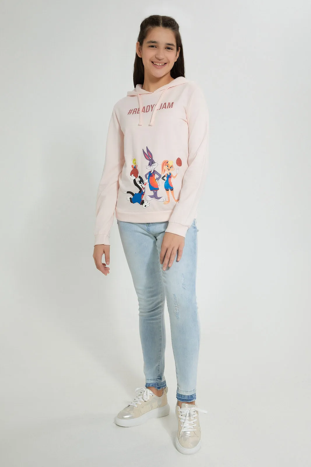 Pink Looney Tunes Hooded Sweatshirt