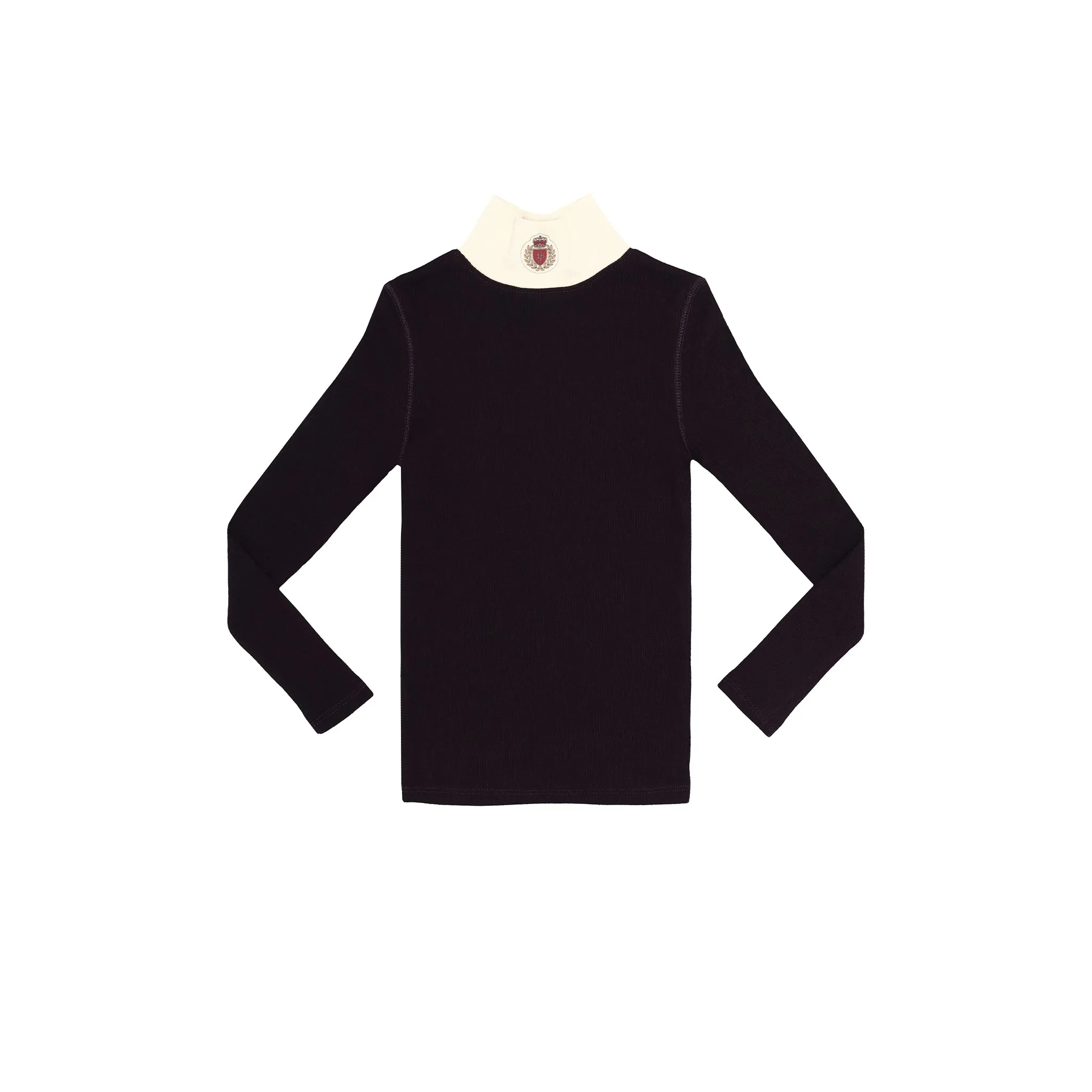 Plum Logo Rib Mock Neck