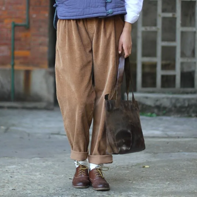 Retro Corduroy Loose Trousers