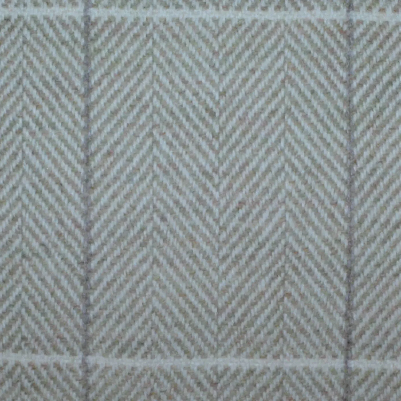 Sand Wide Herringbone Check Lambswool English Tweed