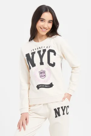 Senior Girls Cream NYC Sweatshirt