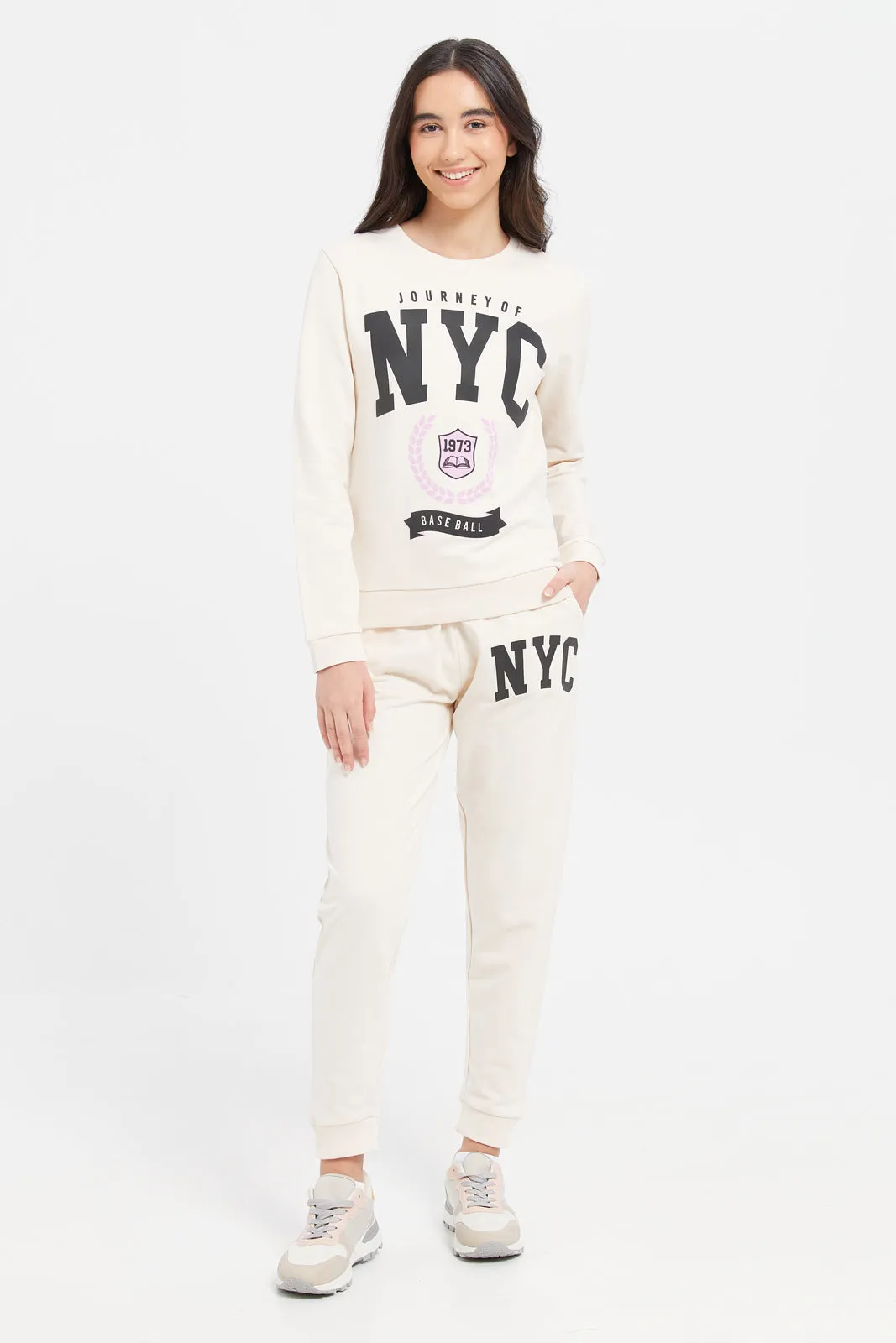 Senior Girls Cream NYC Sweatshirt