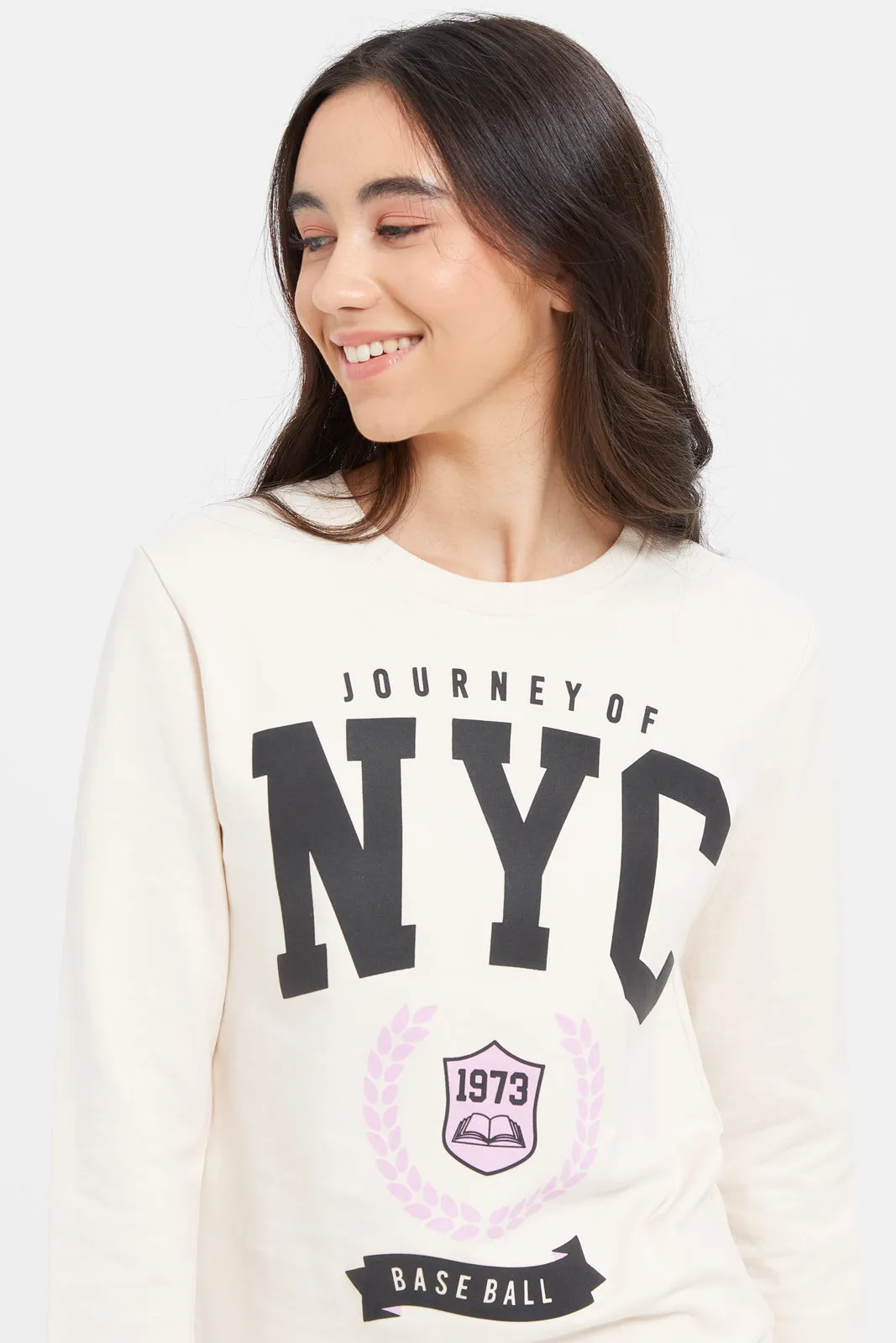 Senior Girls Cream NYC Sweatshirt