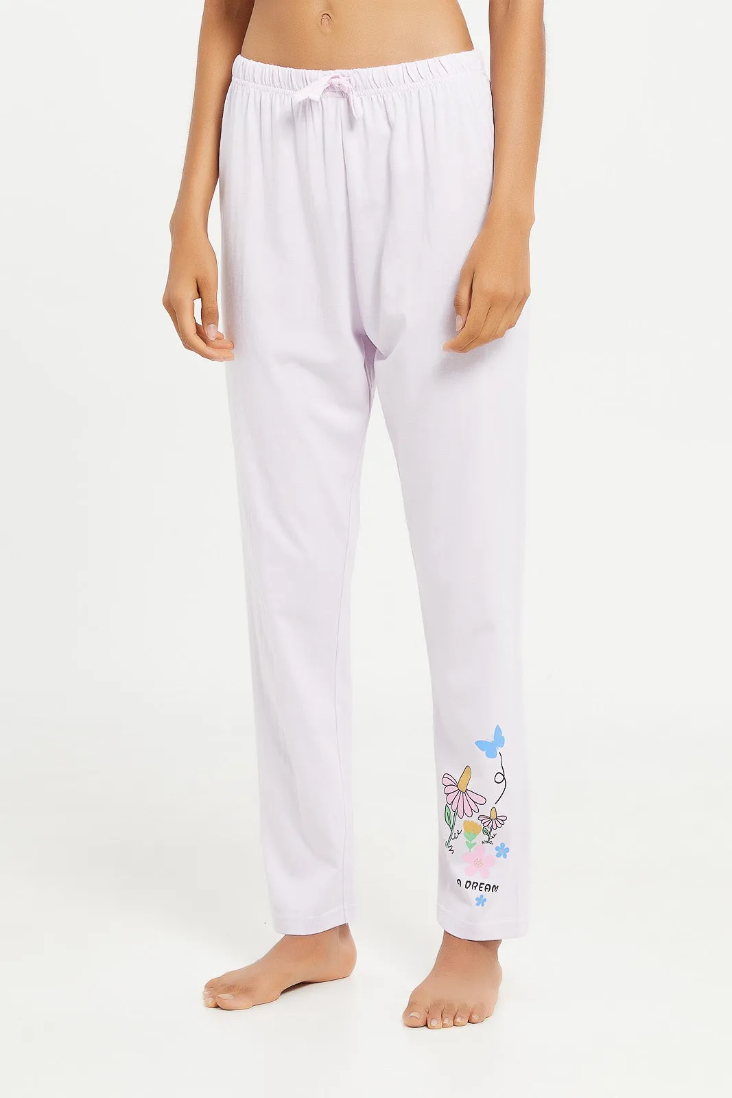 Senior Girls Lilac Printed Pyjama Set (2 Piece)