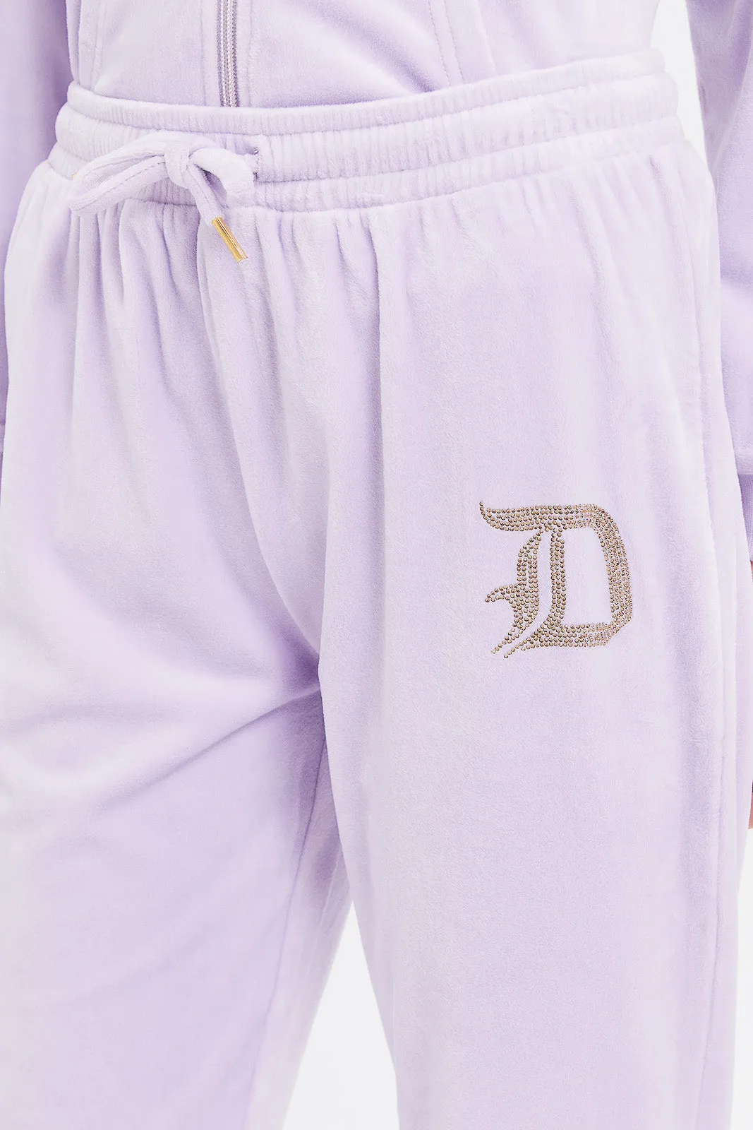 Senior Girls Lilac Velour Pants