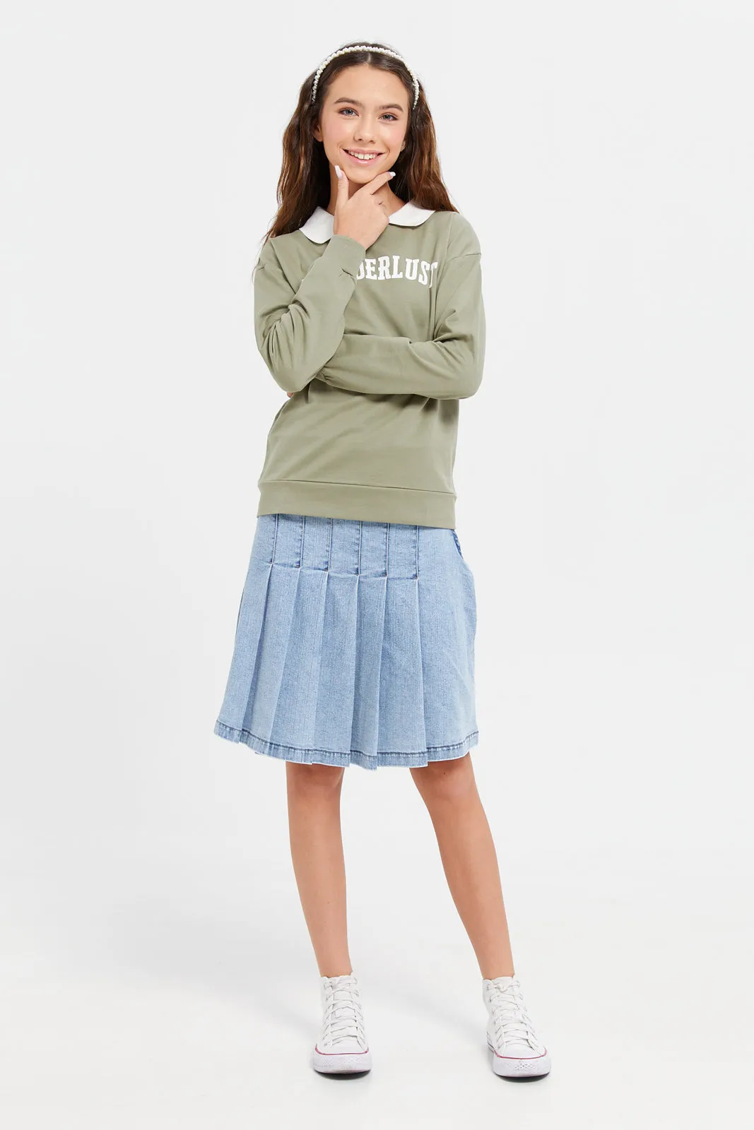 Senior Girls Olive Sweatshirt