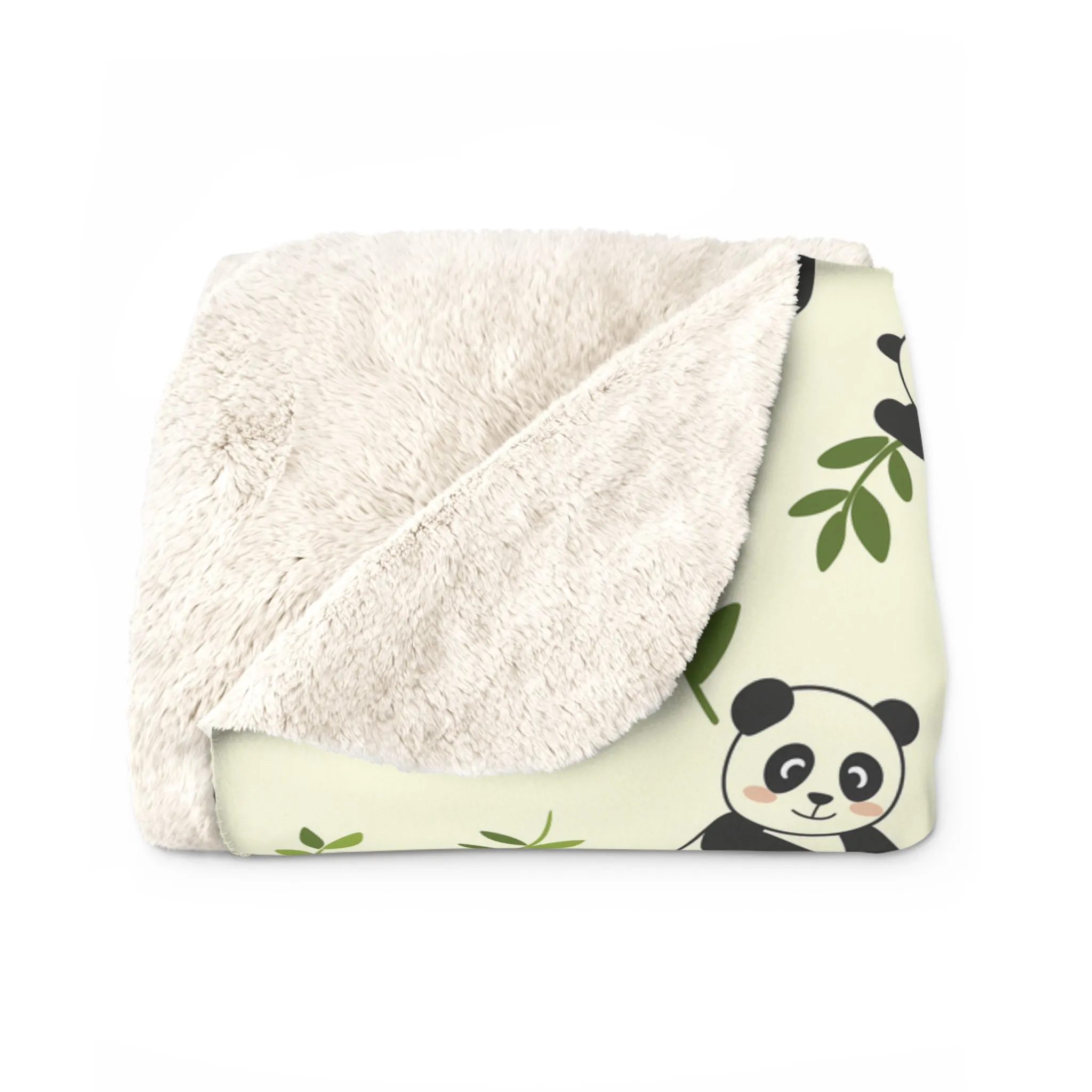 Sherpa Fleece Blanket with Cute Baby Panda Bear Design, 50×60" Cozy Blanket