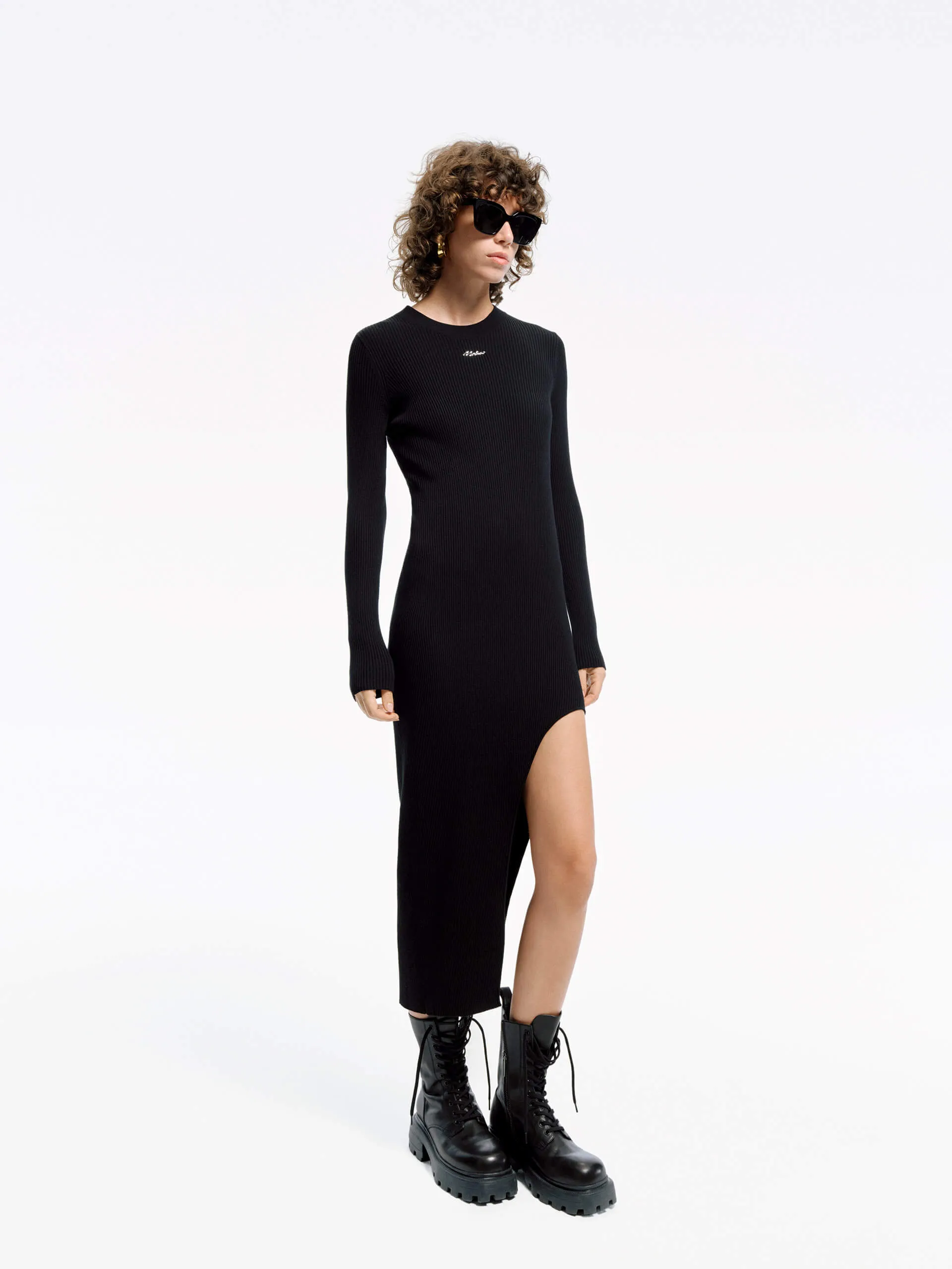 Side Slit Knitted Dress