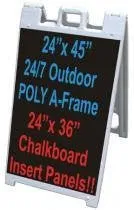 Signicade A-Frame 24"x45" Sidewalk Sign W/2 Black Chalkboard Panels & Markers